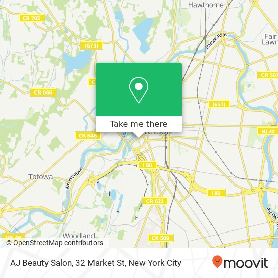 AJ Beauty Salon, 32 Market St map