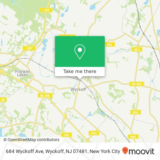 Mapa de 684 Wyckoff Ave, Wyckoff, NJ 07481