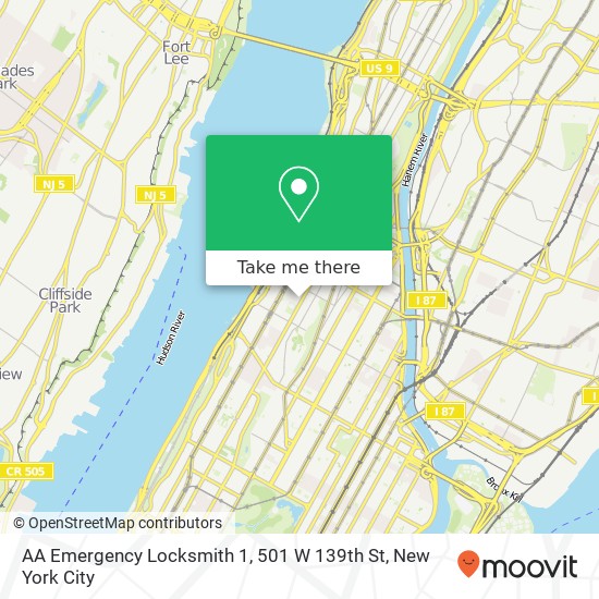 AA Emergency Locksmith 1, 501 W 139th St map