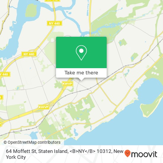 Mapa de 64 Moffett St, Staten Island, <B>NY< / B> 10312