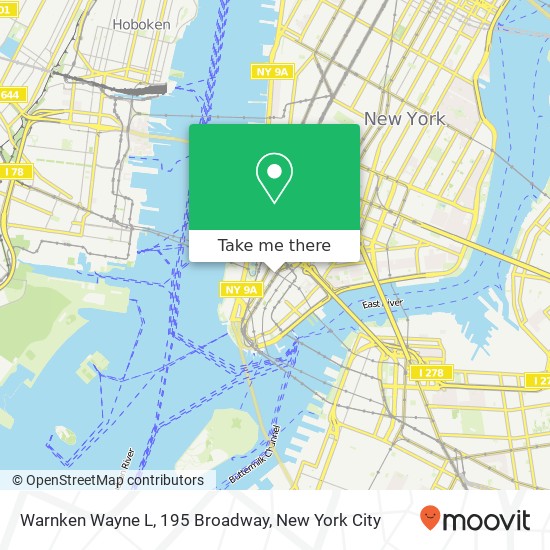 Warnken Wayne L, 195 Broadway map