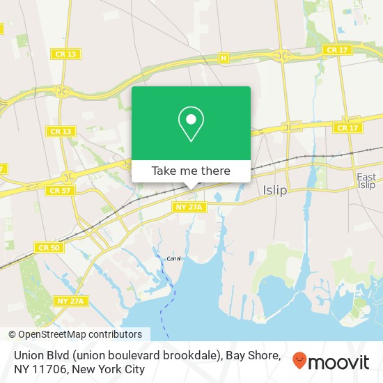 Union Blvd (union boulevard brookdale), Bay Shore, NY 11706 map