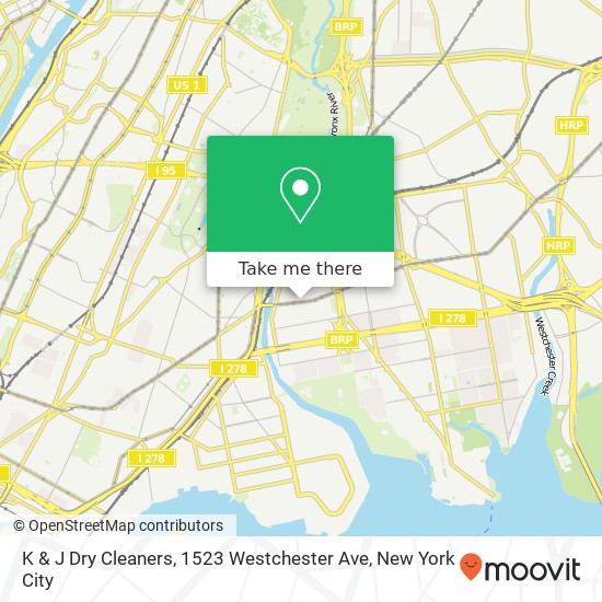 Mapa de K & J Dry Cleaners, 1523 Westchester Ave