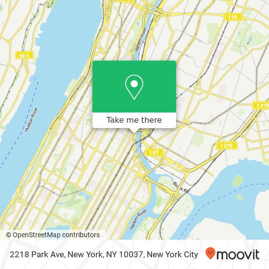 Mapa de 2218 Park Ave, New York, NY 10037