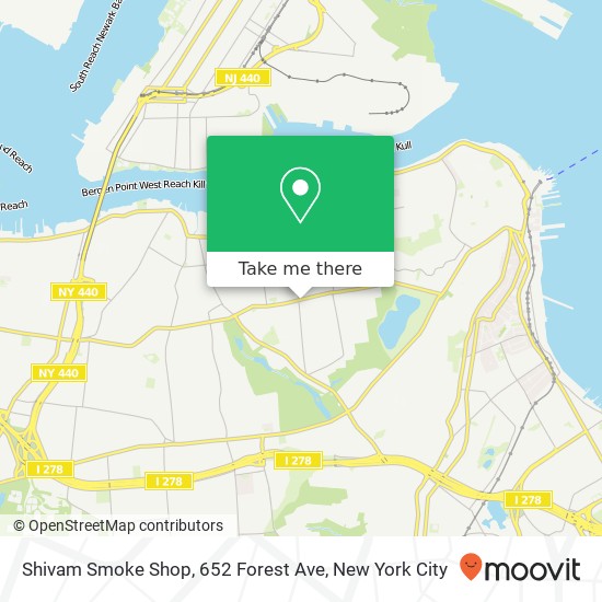 Mapa de Shivam Smoke Shop, 652 Forest Ave