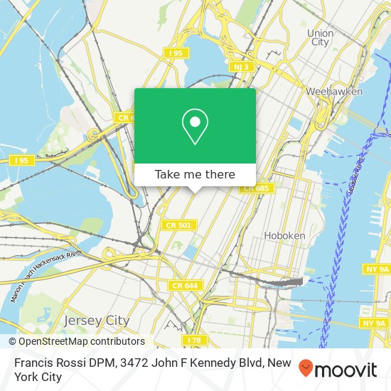 Francis Rossi DPM, 3472 John F Kennedy Blvd map