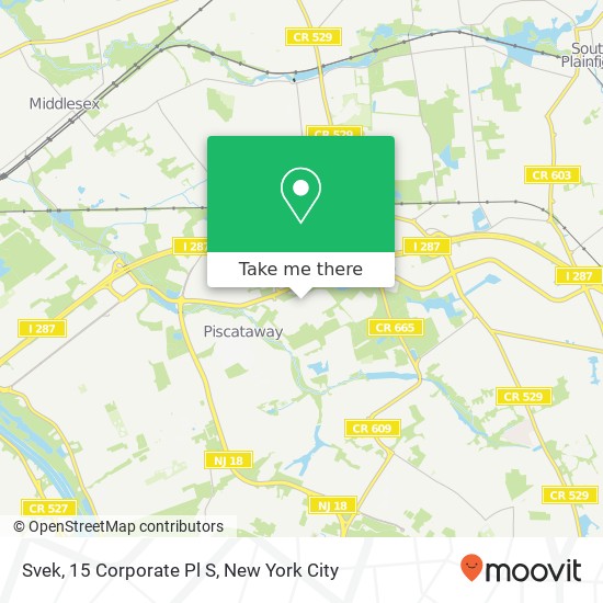 Svek, 15 Corporate Pl S map