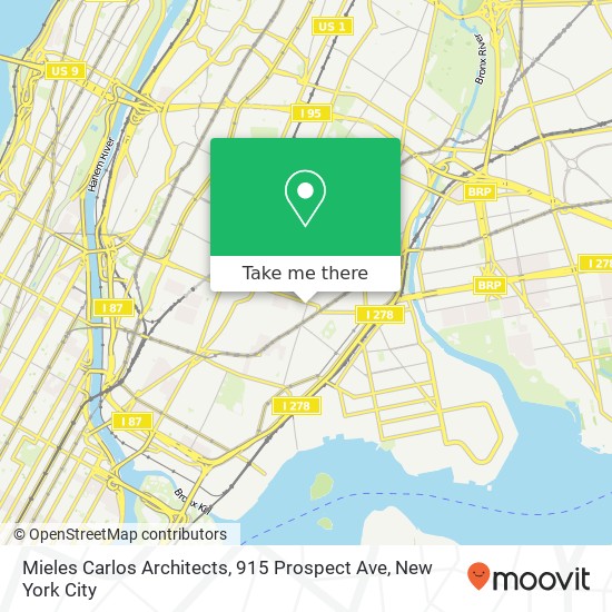 Mapa de Mieles Carlos Architects, 915 Prospect Ave