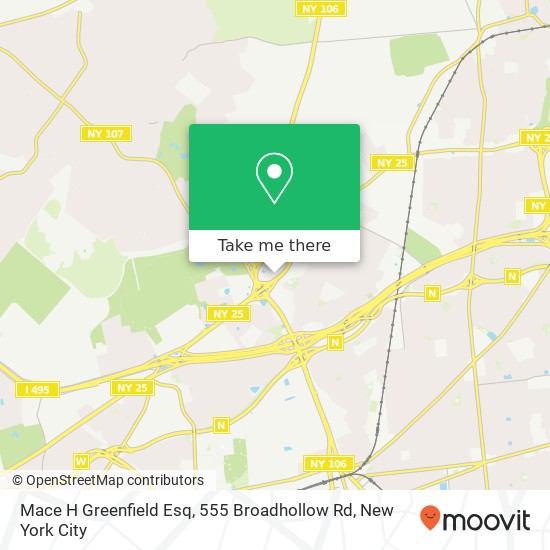 Mace H Greenfield Esq, 555 Broadhollow Rd map