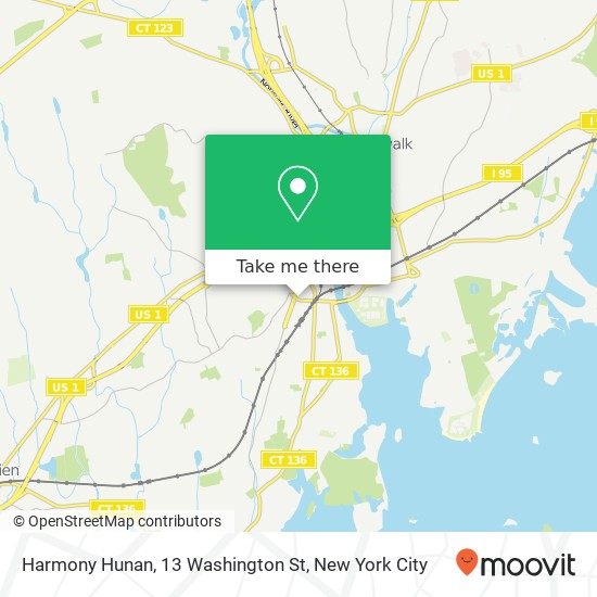 Harmony Hunan, 13 Washington St map