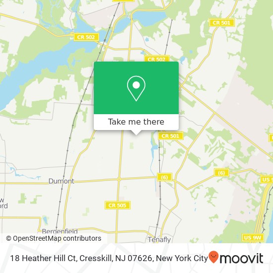 Mapa de 18 Heather Hill Ct, Cresskill, NJ 07626