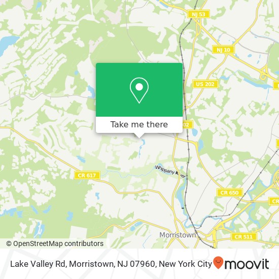 Mapa de Lake Valley Rd, Morristown, NJ 07960