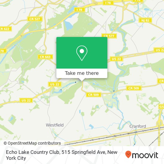 Mapa de Echo Lake Country Club, 515 Springfield Ave