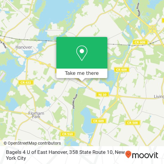 Mapa de Bagels 4 U of East Hanover, 358 State Route 10