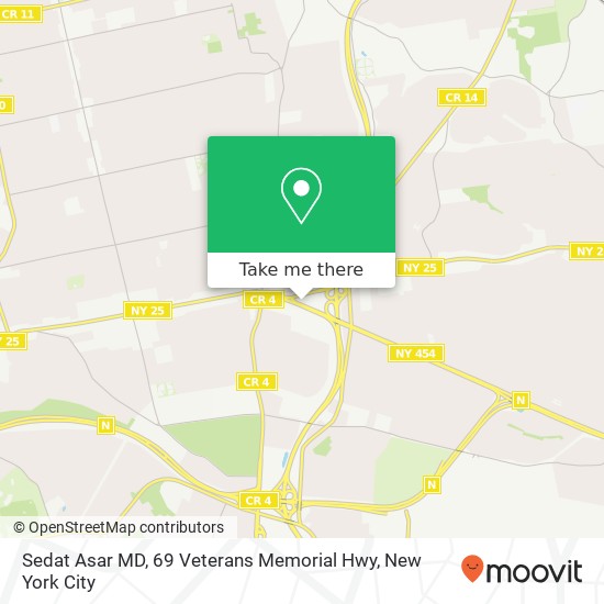 Mapa de Sedat Asar MD, 69 Veterans Memorial Hwy