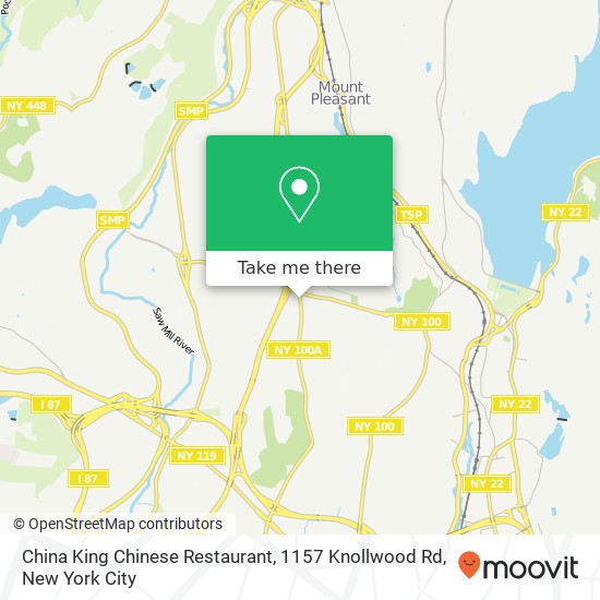 Mapa de China King Chinese Restaurant, 1157 Knollwood Rd