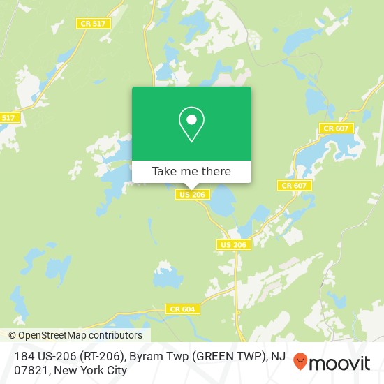 Mapa de 184 US-206 (RT-206), Byram Twp (GREEN TWP), NJ 07821