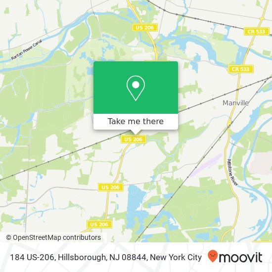 Mapa de 184 US-206, Hillsborough, NJ 08844