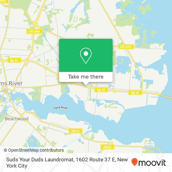 Mapa de Suds Your Duds Laundromat, 1602 Route 37 E