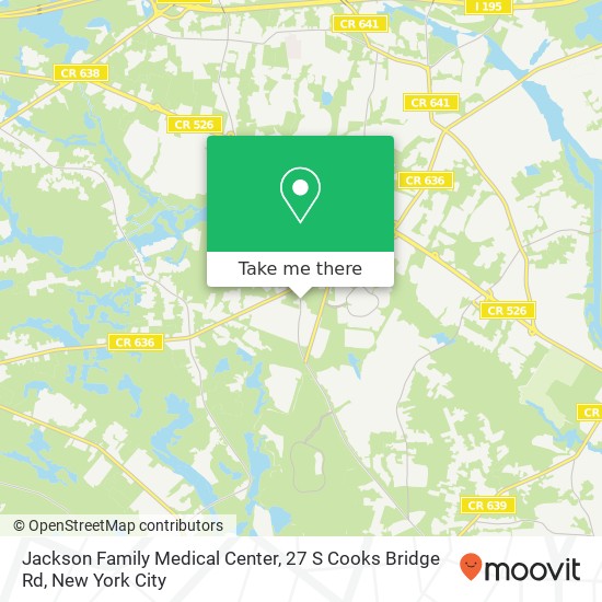 Jackson Family Medical Center, 27 S Cooks Bridge Rd map