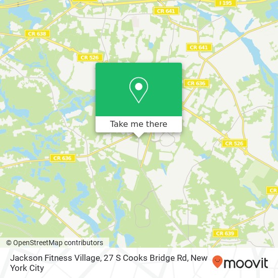 Mapa de Jackson Fitness Village, 27 S Cooks Bridge Rd