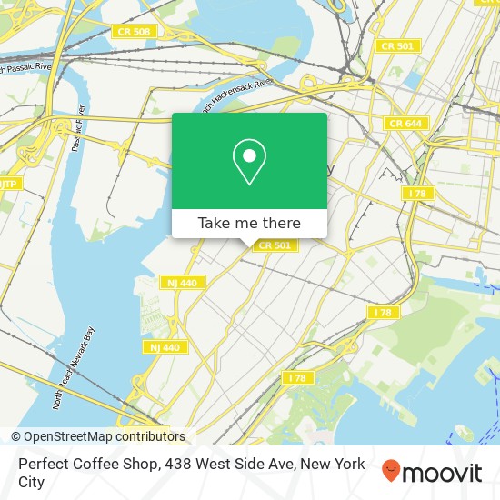 Mapa de Perfect Coffee Shop, 438 West Side Ave