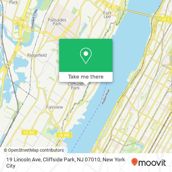 19 Lincoln Ave, Cliffside Park, NJ 07010 map