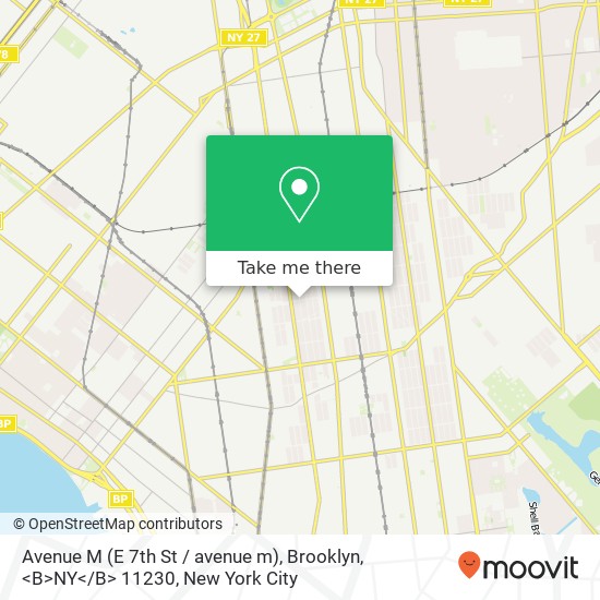 Mapa de Avenue M (E 7th St / avenue m), Brooklyn, <B>NY< / B> 11230