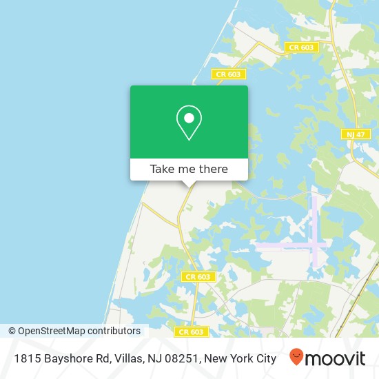 Mapa de 1815 Bayshore Rd, Villas, NJ 08251