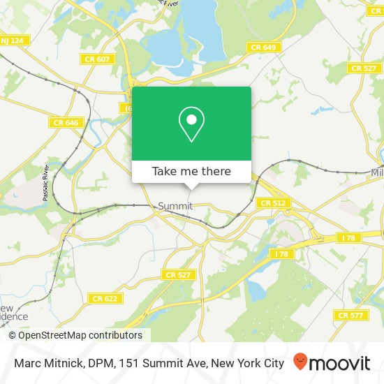 Mapa de Marc Mitnick, DPM, 151 Summit Ave