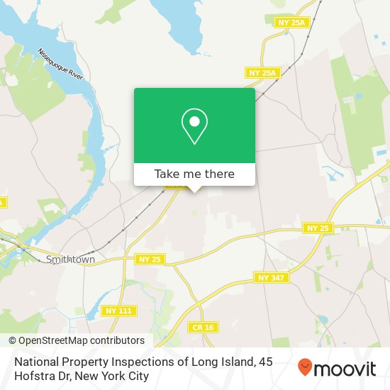 Mapa de National Property Inspections of Long Island, 45 Hofstra Dr