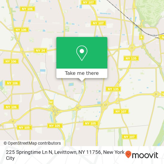 Mapa de 225 Springtime Ln N, Levittown, NY 11756