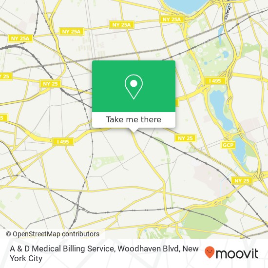 A & D Medical Billing Service, Woodhaven Blvd map