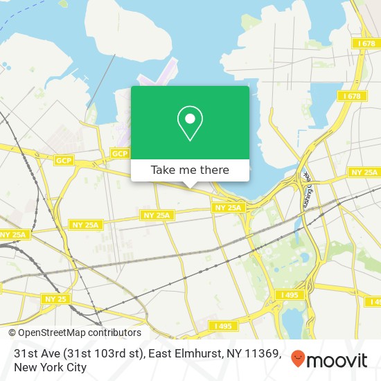 Mapa de 31st Ave (31st 103rd st), East Elmhurst, NY 11369