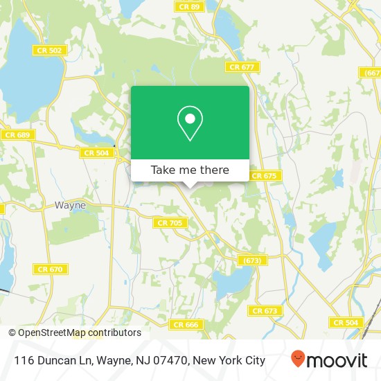 Mapa de 116 Duncan Ln, Wayne, NJ 07470