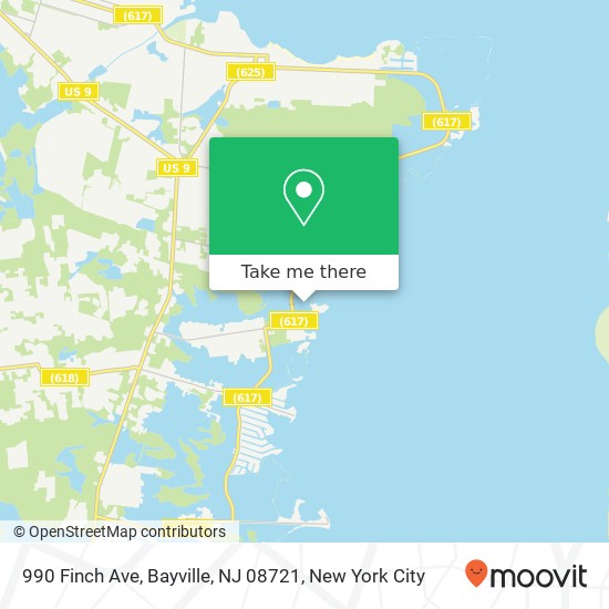 Mapa de 990 Finch Ave, Bayville, NJ 08721