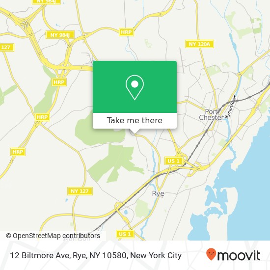 Mapa de 12 Biltmore Ave, Rye, NY 10580
