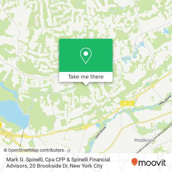 Mapa de Mark G. Spinelli, Cpa CFP & Spinelli Financial Advisors, 20 Brookside Dr