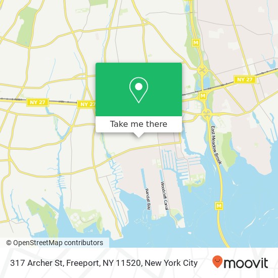 Mapa de 317 Archer St, Freeport, NY 11520