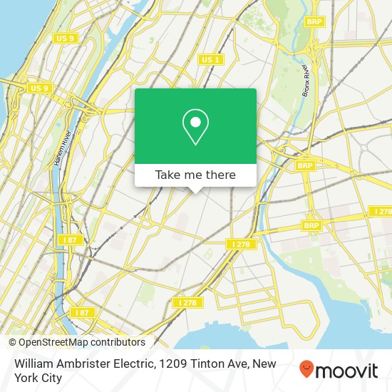 Mapa de William Ambrister Electric, 1209 Tinton Ave