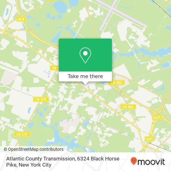 Mapa de Atlantic County Transmission, 6324 Black Horse Pike