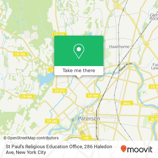 Mapa de St Paul's Religious Education Office, 286 Haledon Ave