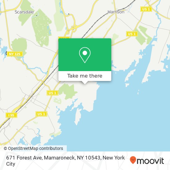 Mapa de 671 Forest Ave, Mamaroneck, NY 10543