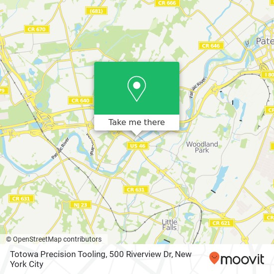 Mapa de Totowa Precision Tooling, 500 Riverview Dr