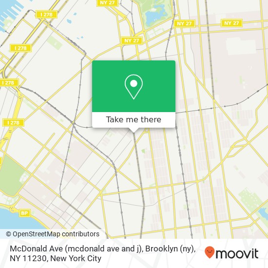 McDonald Ave (mcdonald ave and j), Brooklyn (ny), NY 11230 map