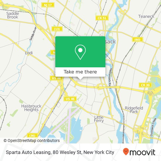 Sparta Auto Leasing, 80 Wesley St map