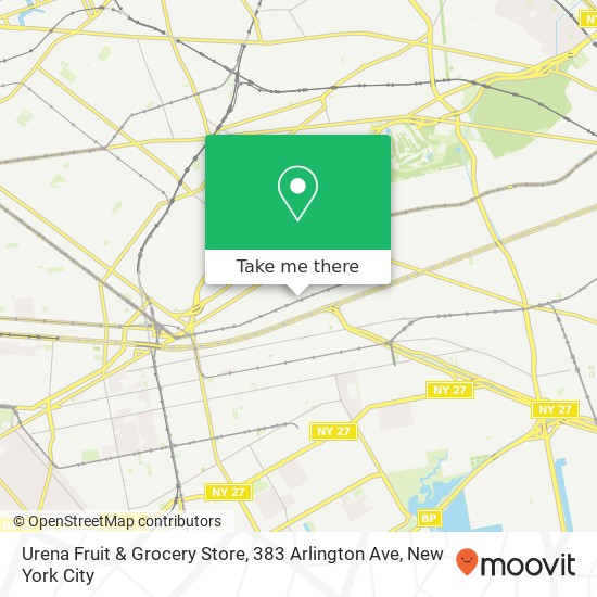 Urena Fruit & Grocery Store, 383 Arlington Ave map