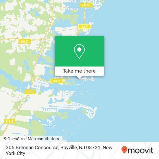 Mapa de 306 Brennan Concourse, Bayville, NJ 08721
