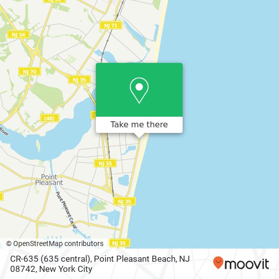 Mapa de CR-635 (635 central), Point Pleasant Beach, NJ 08742