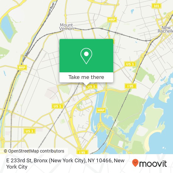 Mapa de E 233rd St, Bronx (New York City), NY 10466